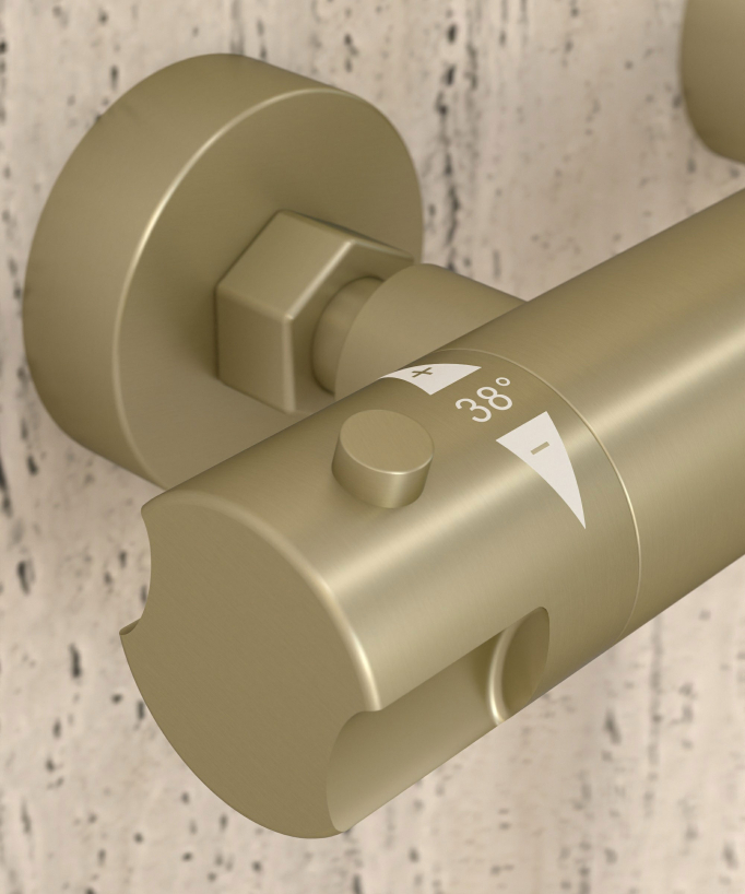 Wand-Thermostat-Duscharmatur gebürstetes Gold - Corbeau
