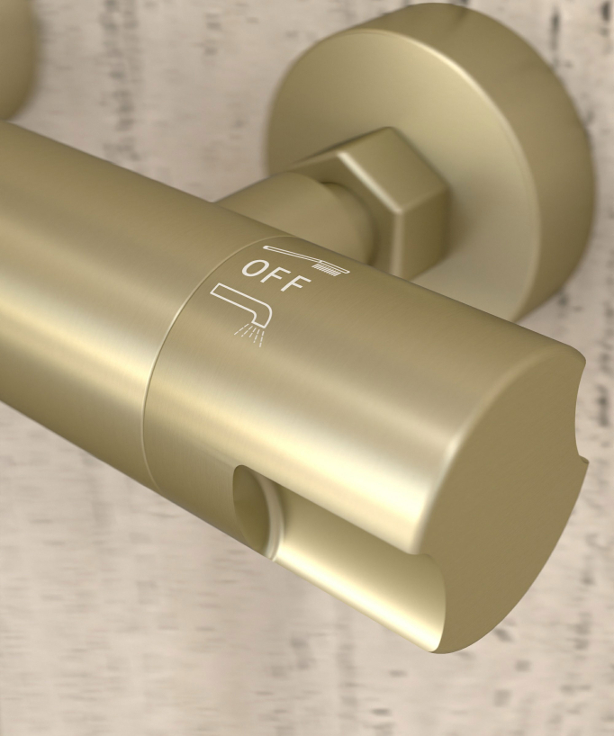 Wand-Thermostat-Duscharmatur gebürstetes Gold - Corbeau
