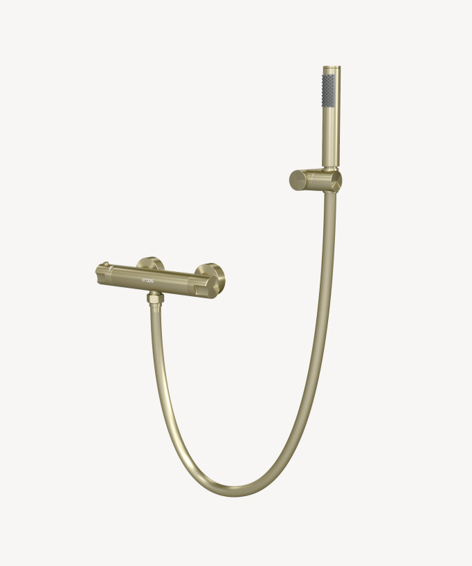 Wand-Thermostat-Duscharmatur gebürstetes Gold - Corbeau