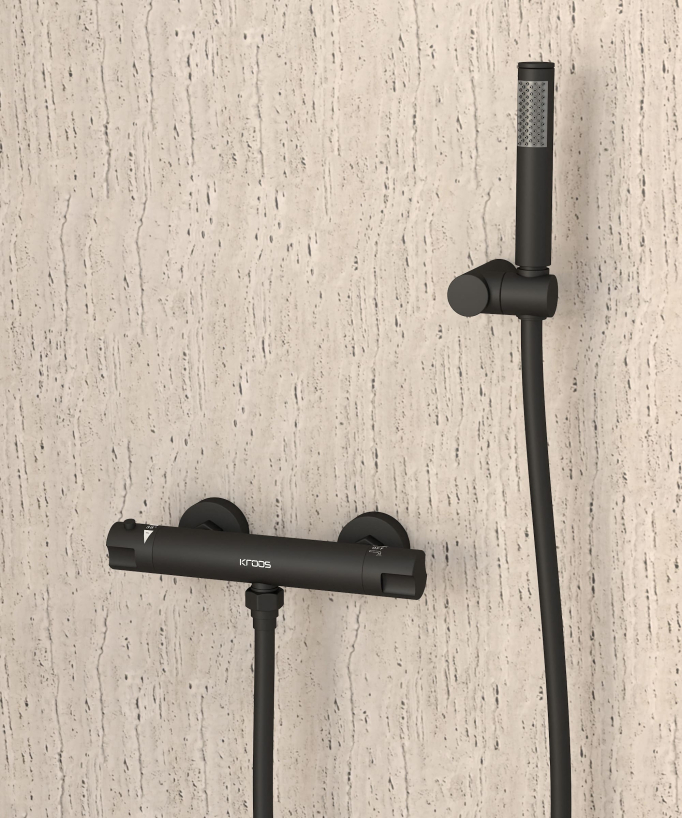 Duschthermostat Aufputz Schwarz - Corbeau