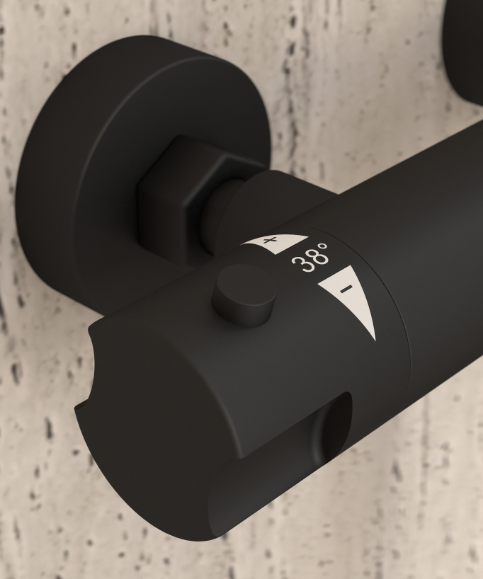 Duschthermostat Aufputz Schwarz - Corbeau