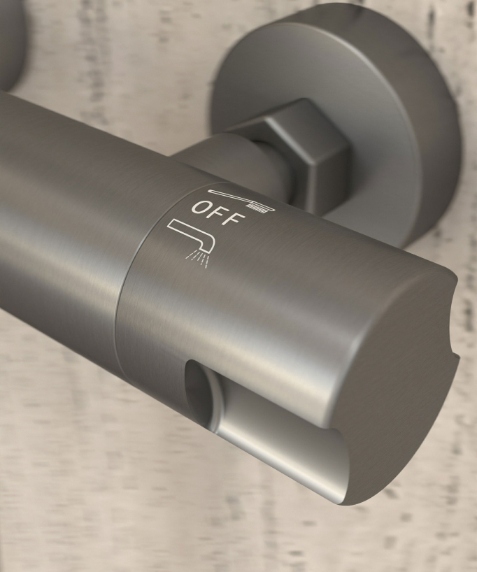 Thermostat-Duscharmatur zur Wandmontage Gunmetal - Corbeau