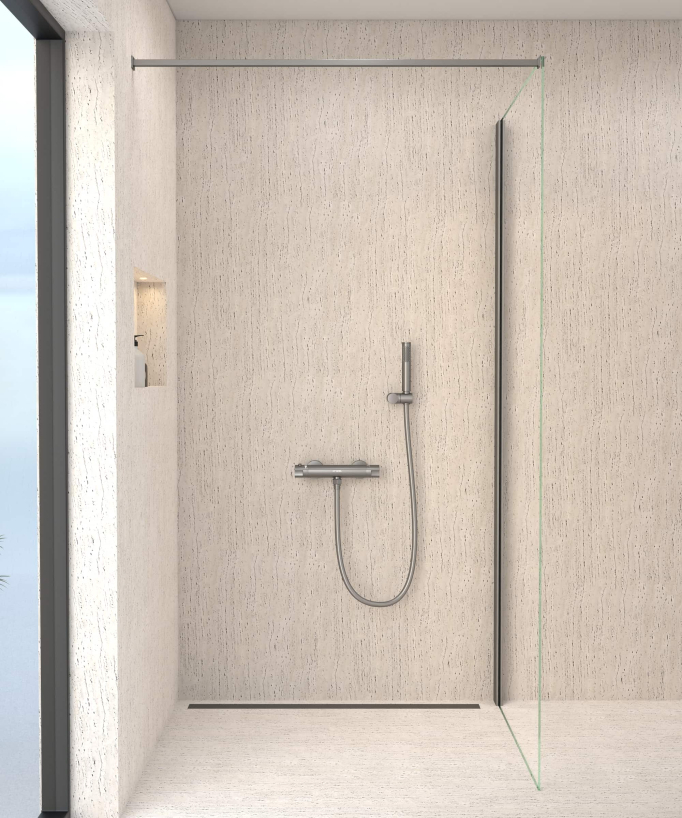 Thermostat-Duscharmatur zur Wandmontage Gunmetal - Corbeau