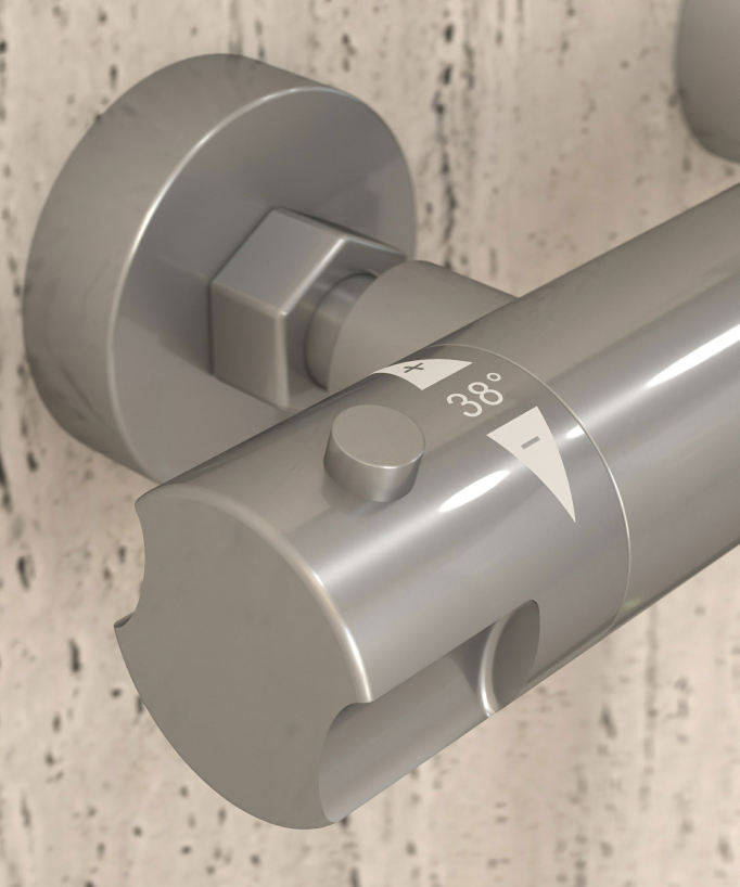Thermostat-Duscharmatur zur Wandmontage gebürstetes Nickel – Corbeau