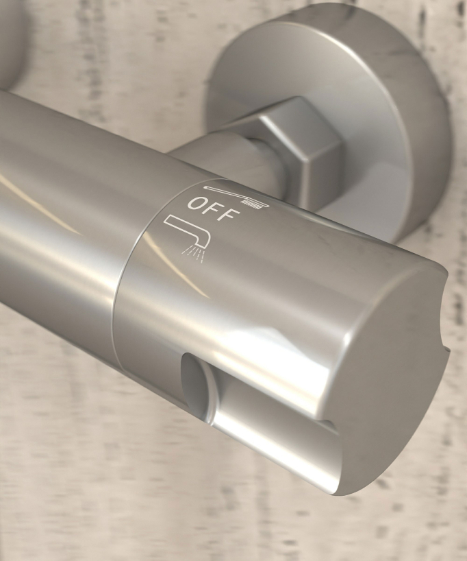 Thermostat-Duscharmatur zur Wandmontage gebürstetes Nickel – Corbeau