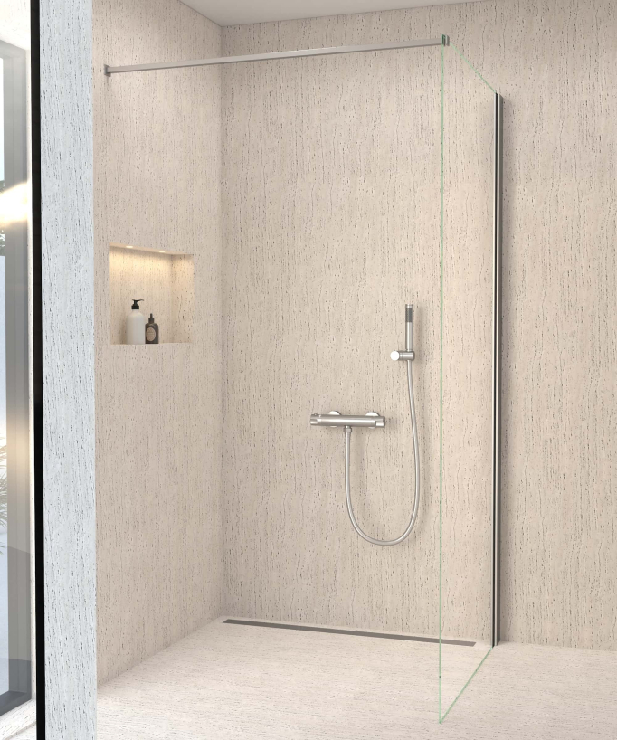 Thermostat-Duscharmatur zur Wandmontage gebürstetes Nickel – Corbeau