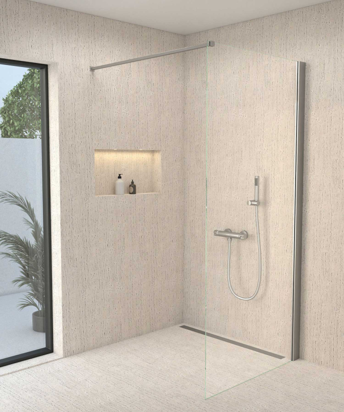 Thermostat-Duscharmatur zur Wandmontage gebürstetes Nickel – Corbeau