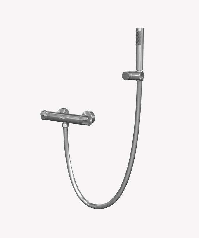 Thermostat-Duscharmatur zur Wandmontage gebürstetes Nickel – Corbeau