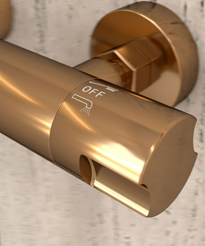 Thermostat-Duscharmatur Wandmontage Roségold - Corbeau