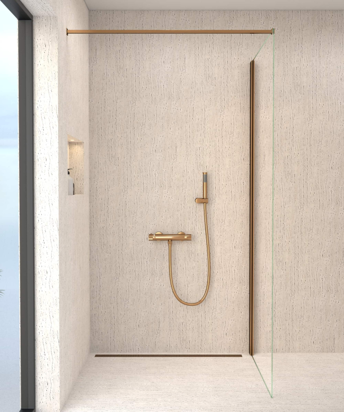 Thermostat-Duscharmatur Wandmontage Roségold - Corbeau
