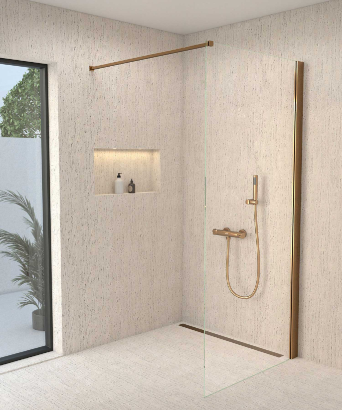 Thermostat-Duscharmatur Wandmontage Roségold - Corbeau