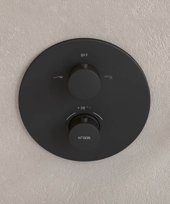 Unterputz-Thermostat Wannenarmatur Schwarz – Corbeau