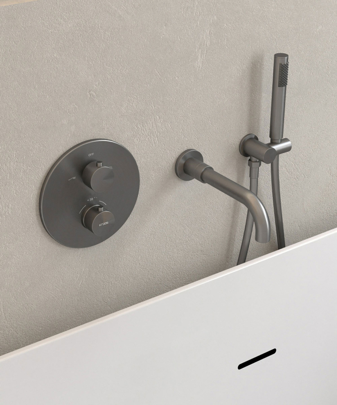 Unterputz-Wannen-Thermostatarmatur Gunmetal - Corbeau