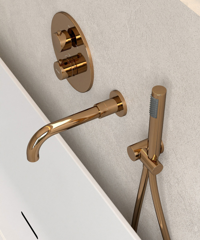 Unterputz-Badewannen-Thermostatarmatur Rosegold – Corbeau