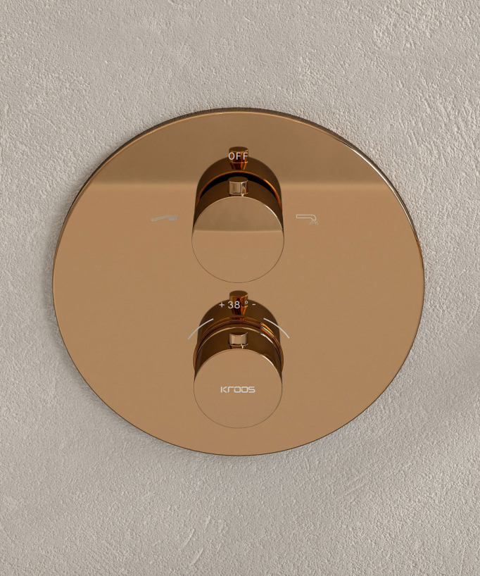 Unterputz-Badewannen-Thermostatarmatur Rosegold – Corbeau