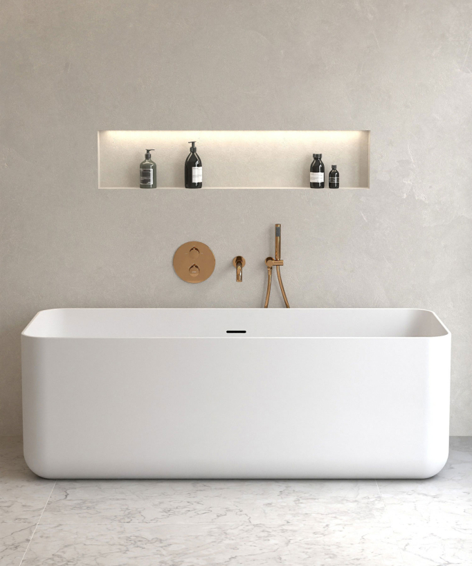 Unterputz-Badewannen-Thermostatarmatur Rosegold – Corbeau