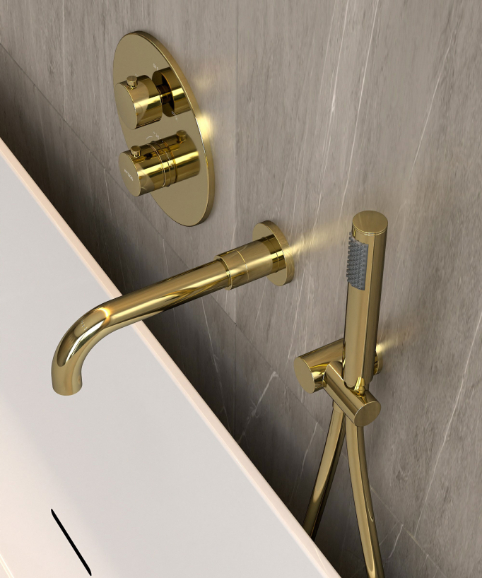 Unterputz-Wannen-Thermostatarmatur Gold - Corbeau