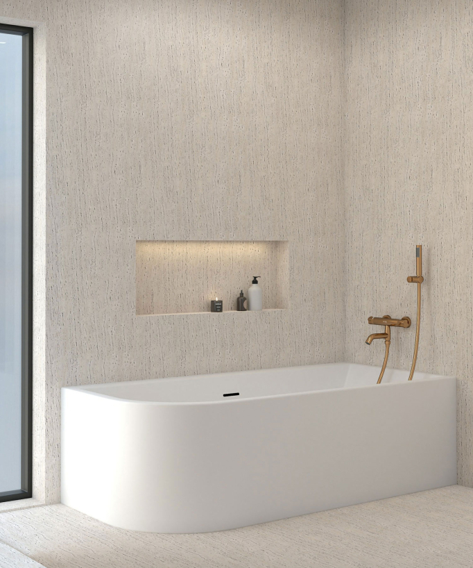 Wand-Thermostat-Badewannenarmatur Roségold - Corbeau