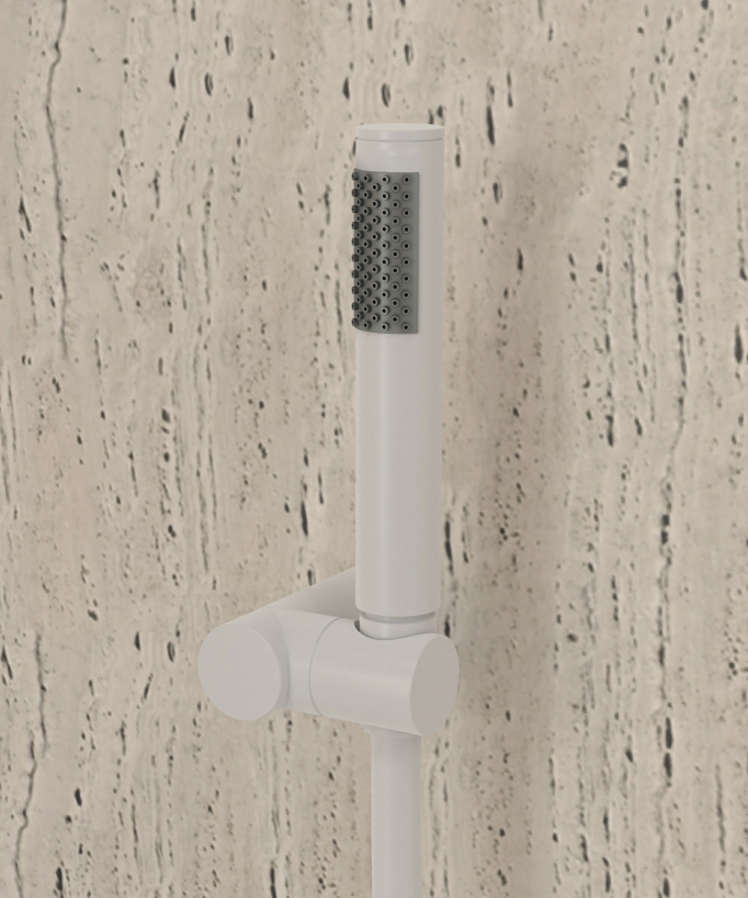 Corbeau Wand-Thermostat-Badewannenarmatur Weiß