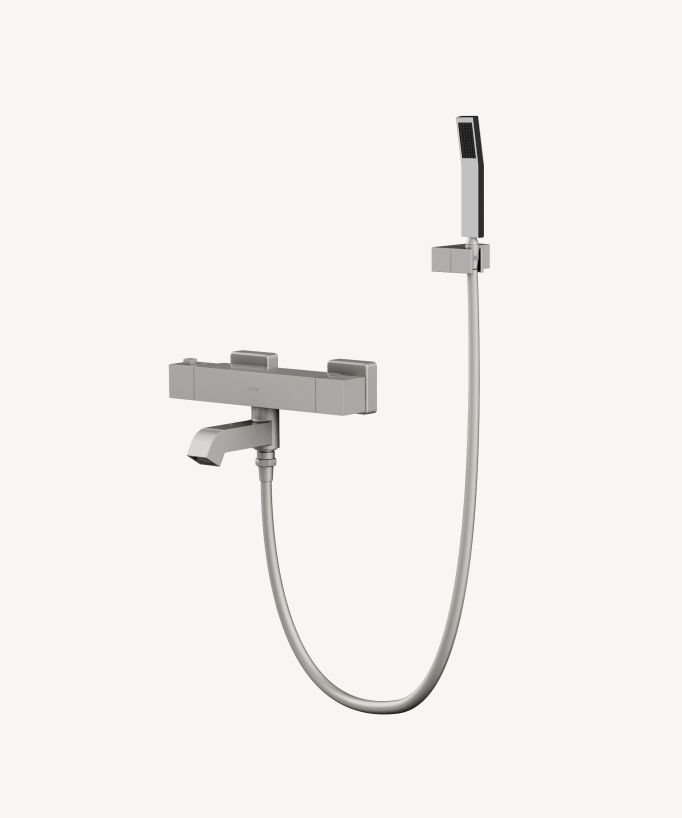 Wand-Thermostat-Badewannenarmatur gebürstetes Nickel - Sirius