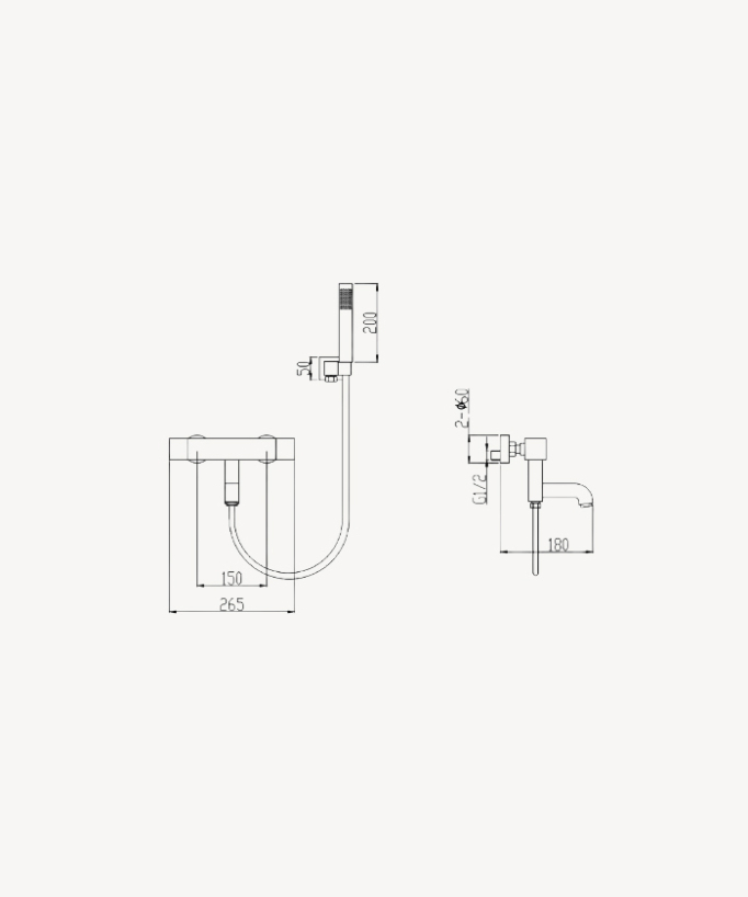 Sirius Wand-Thermostat-Badewannenarmatur