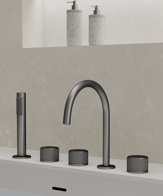 Wannenrandarmatur Gun Metal – Leros
