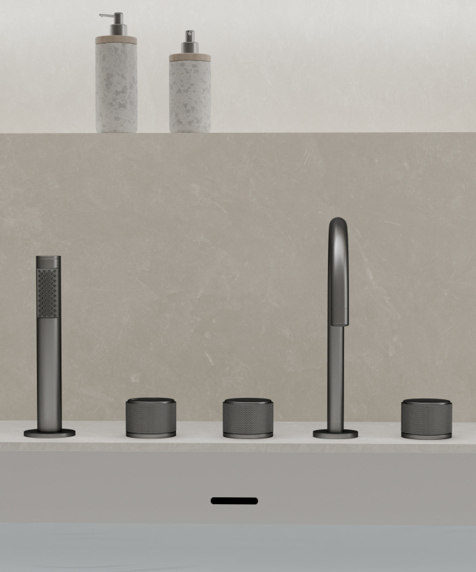 Wannenrandarmatur Gun Metal – Leros