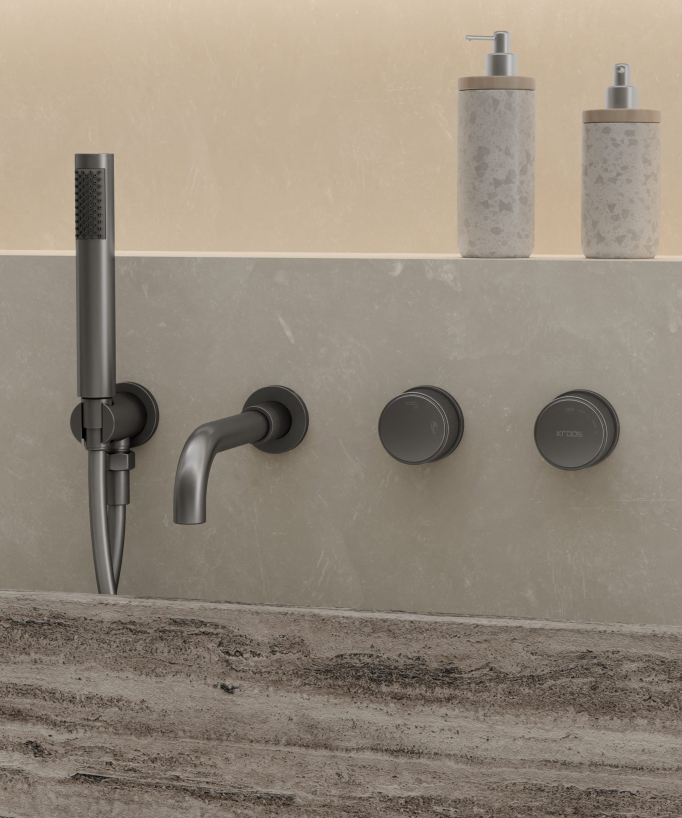 Leros Unterputz-Badewannenarmatur Gun Metal