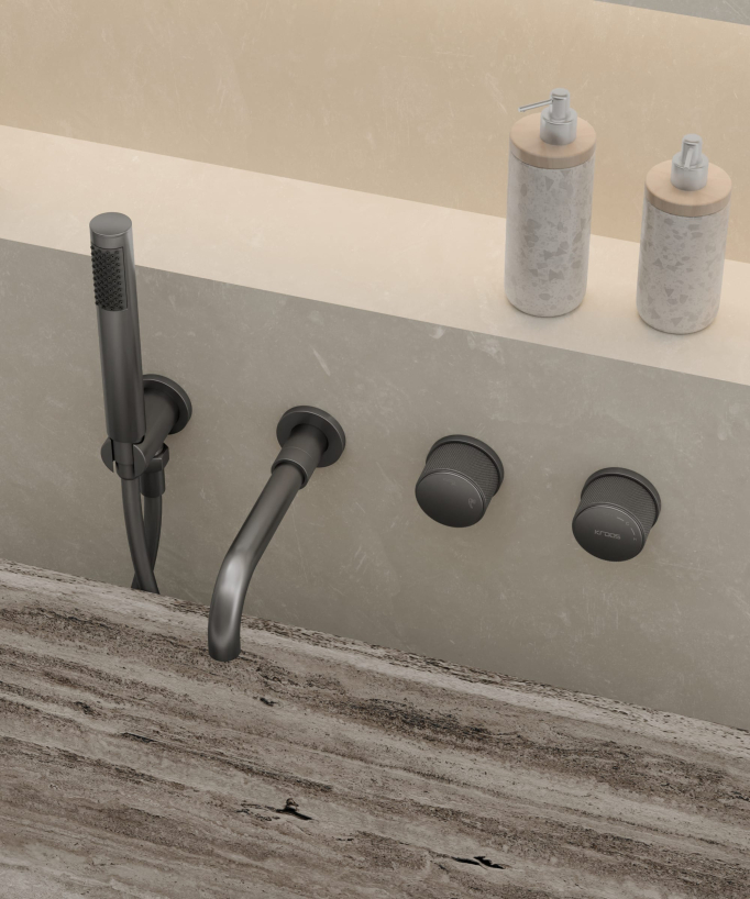 Leros Unterputz-Badewannenarmatur Gun Metal