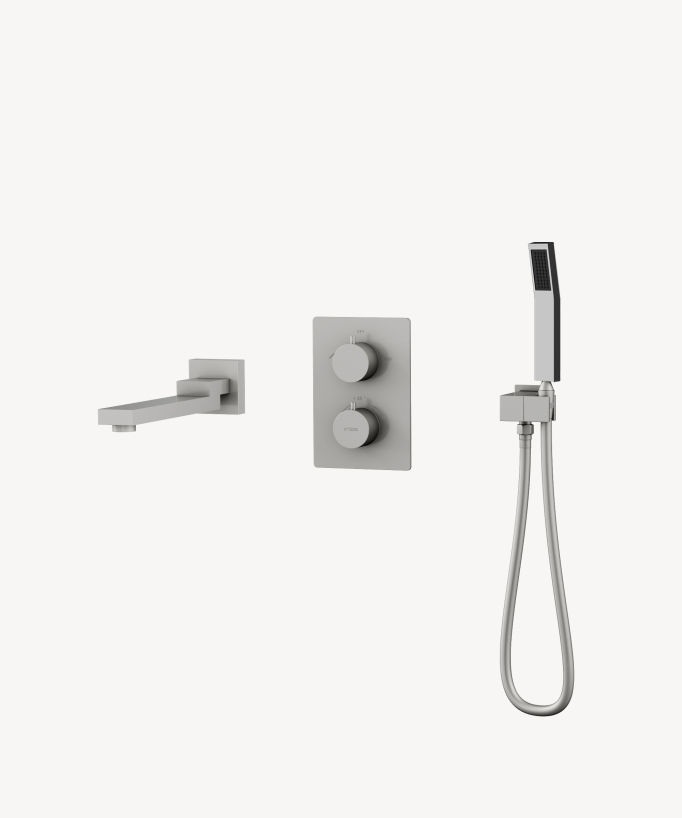Sirius Unterputz-Thermostat-Badewannen- und Duscharmatur, gebürstetes Nickel