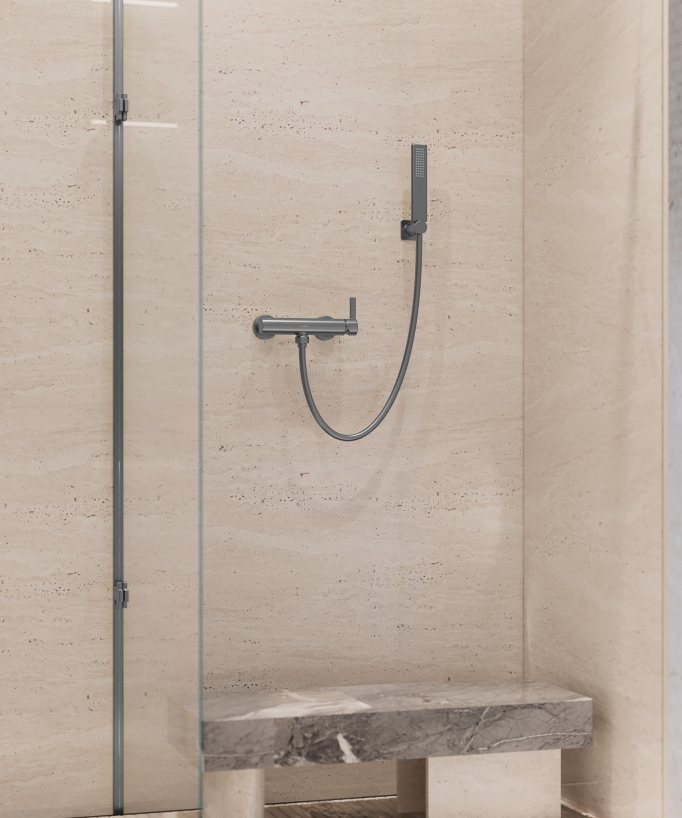 Wand-Duscharmatur Gun Metal - Fiumina