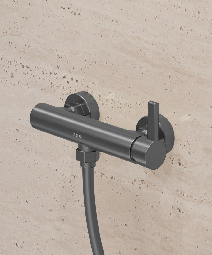 Wand-Duscharmatur Gun Metal - Fiumina