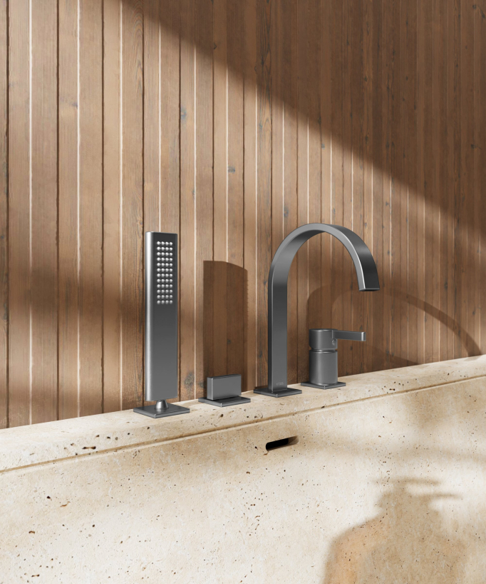4-Loch-Wannenrandarmatur Gunmetal - Fiumina