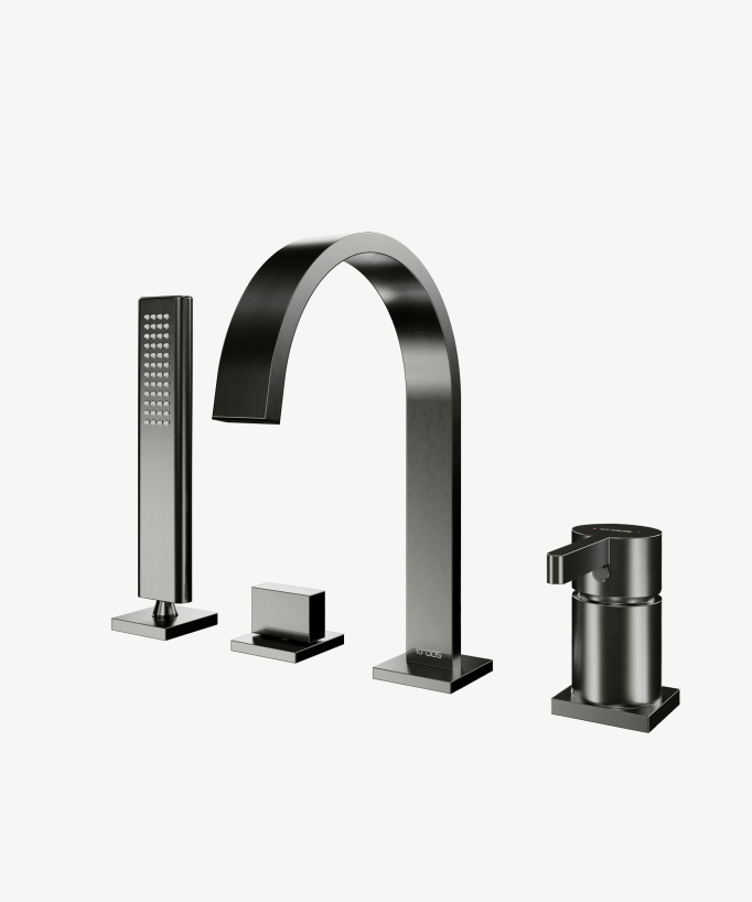 4-Loch-Wannenrandarmatur Gunmetal - Fiumina