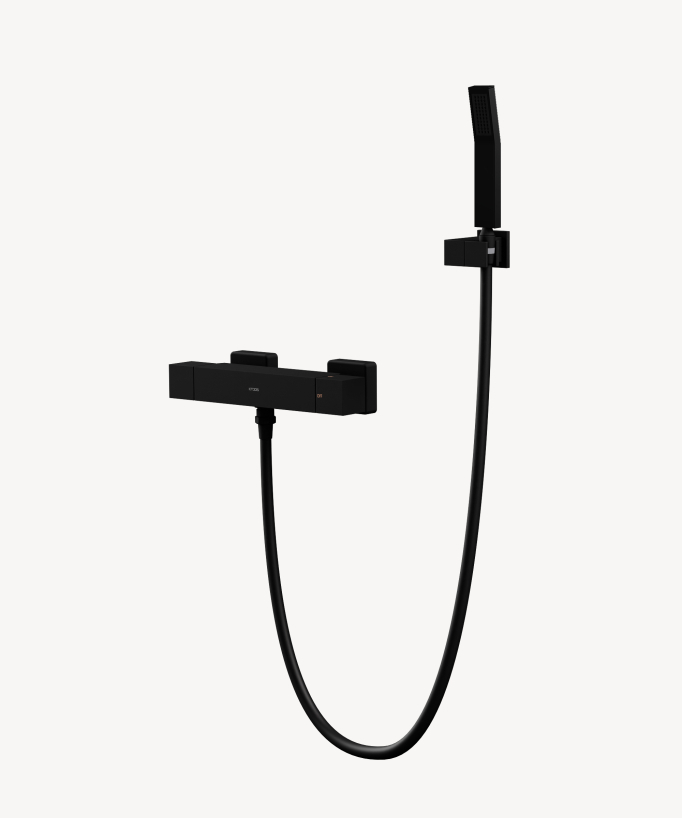 Sirius Wand-Thermostat-Duscharmatur Schwarz