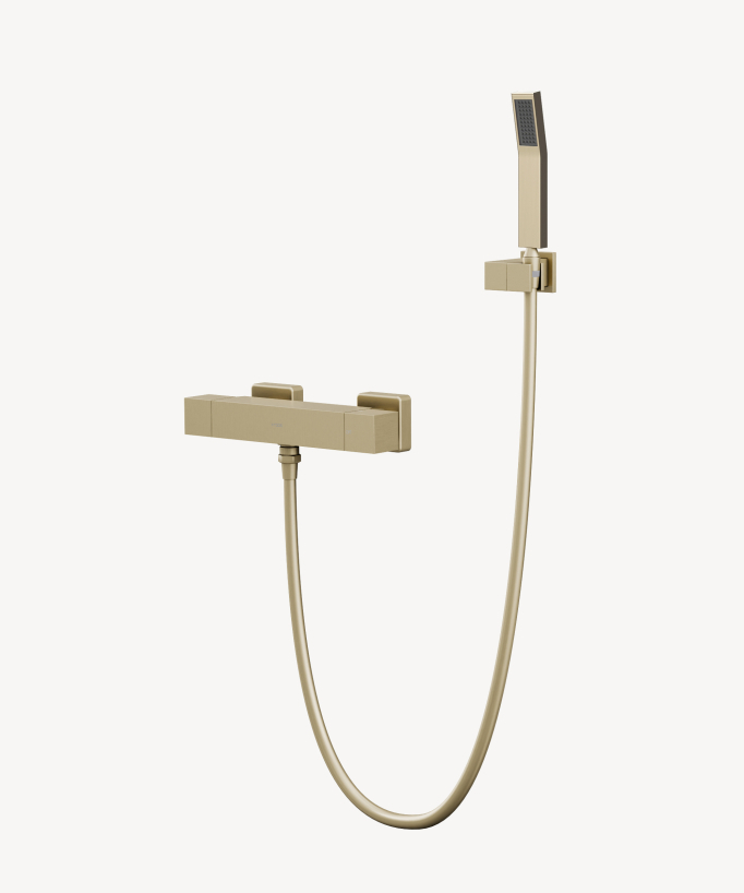 Thermostat-Duscharmatur Wandmontage gebürstetes Gold - Sirius