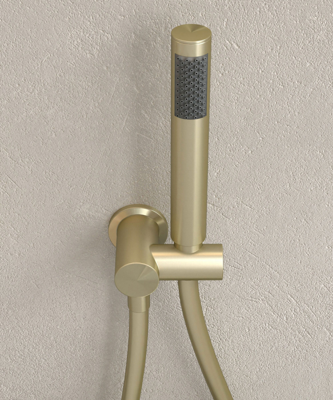 Unterputz-Wannenarmatur 3-Loch gebürstetes Gold - Corbeau