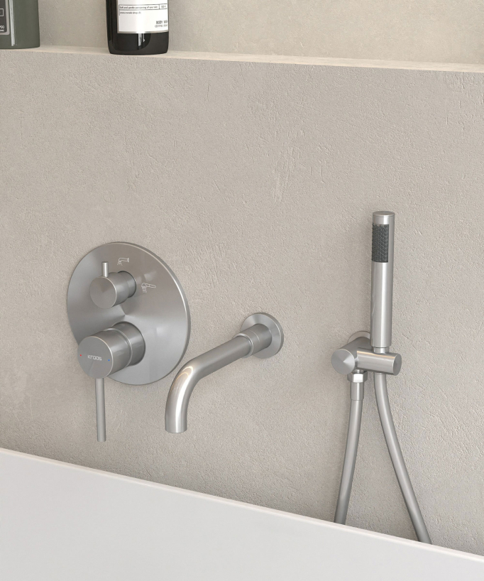 Einbau-Badewannenmischer Nickel gebürstet - Corbeau