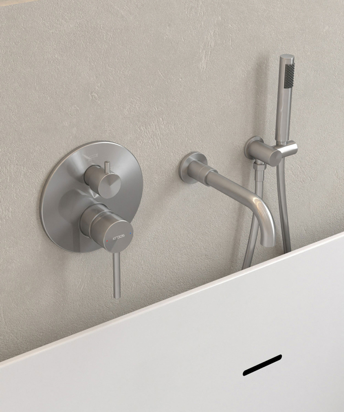 Einbau-Badewannenmischer Nickel gebürstet - Corbeau