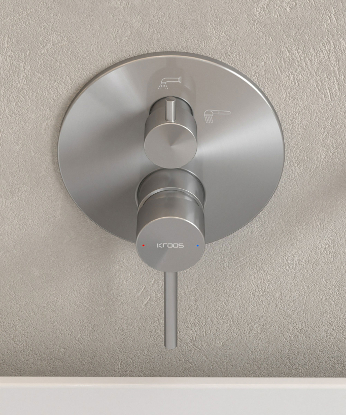 Einbau-Badewannenmischer Nickel gebürstet - Corbeau