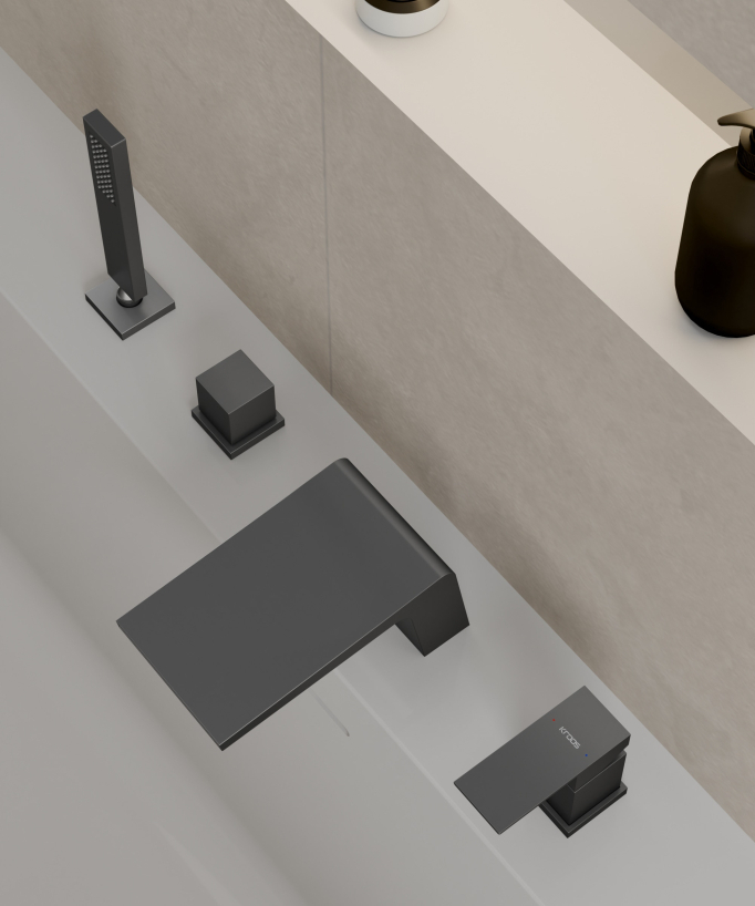 Wannenrandarmatur Gunmetal - Thilia