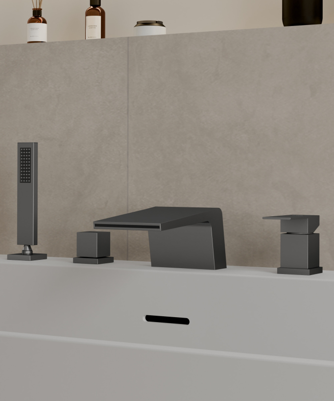 Wannenrandarmatur Gunmetal - Thilia