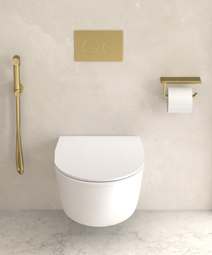 WC-Handbrause Set rund zur Wandmontage