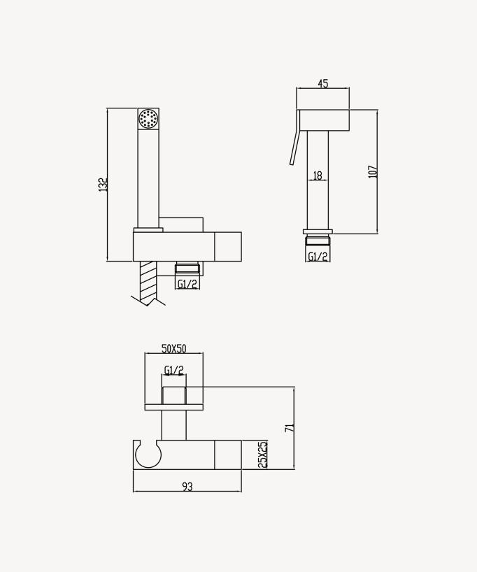 WC-Handbrause Set
