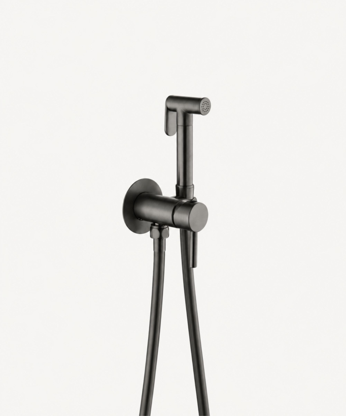 Unterputz Bidet-Handbrause rund Gunmetal - Corbeau