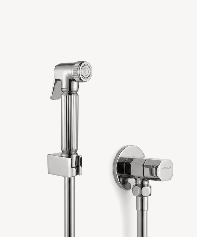 WC-Handbrause mit Wandhalterung - Chrom