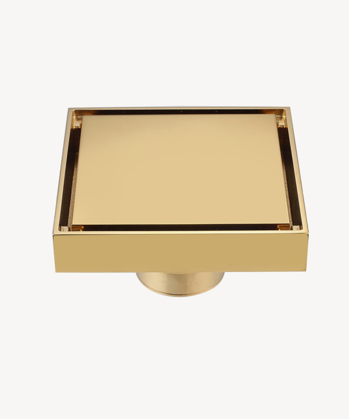 Quadratischer Bodenablauf – Gold