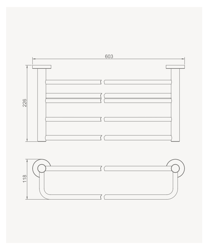 Wand-Handtuchhalter 4-stangig Nickel gebürstet – Corbeau