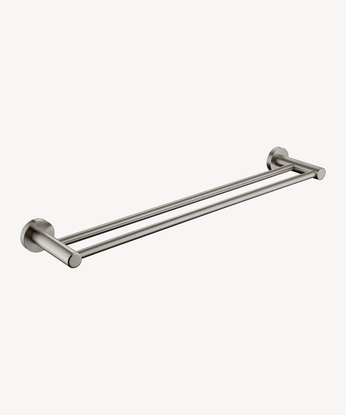 Doppel-Handtuchhalter Wandmontage Nickel gebürstet - Corbeau