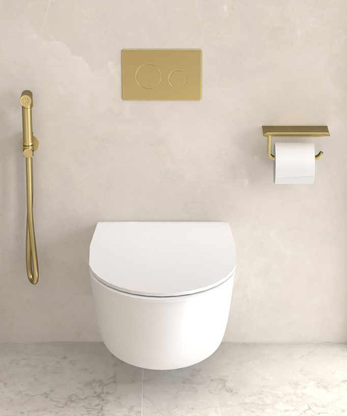 WC-Papierhalter Wandmontage gebürstetes Gold - Corbeau
